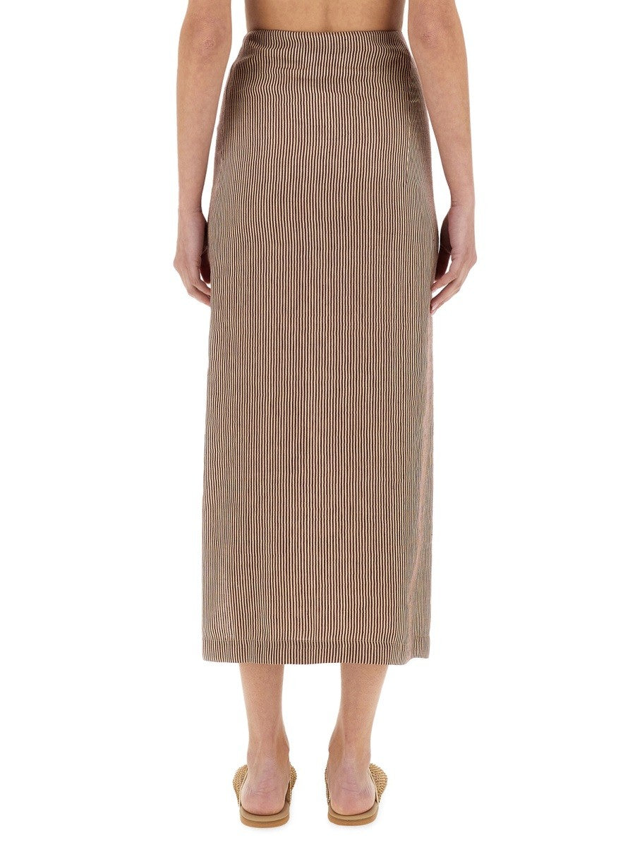 ALYSI "MICRO STRIPE" LONGUETTE SKIRT