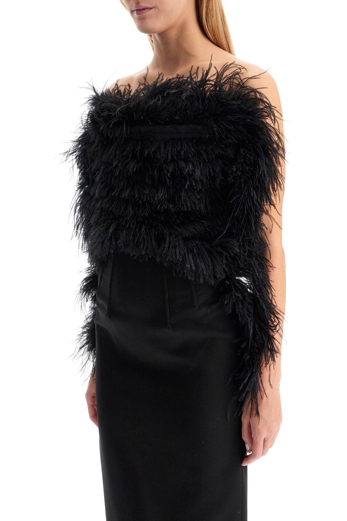 Sportmax midi dress with feathers