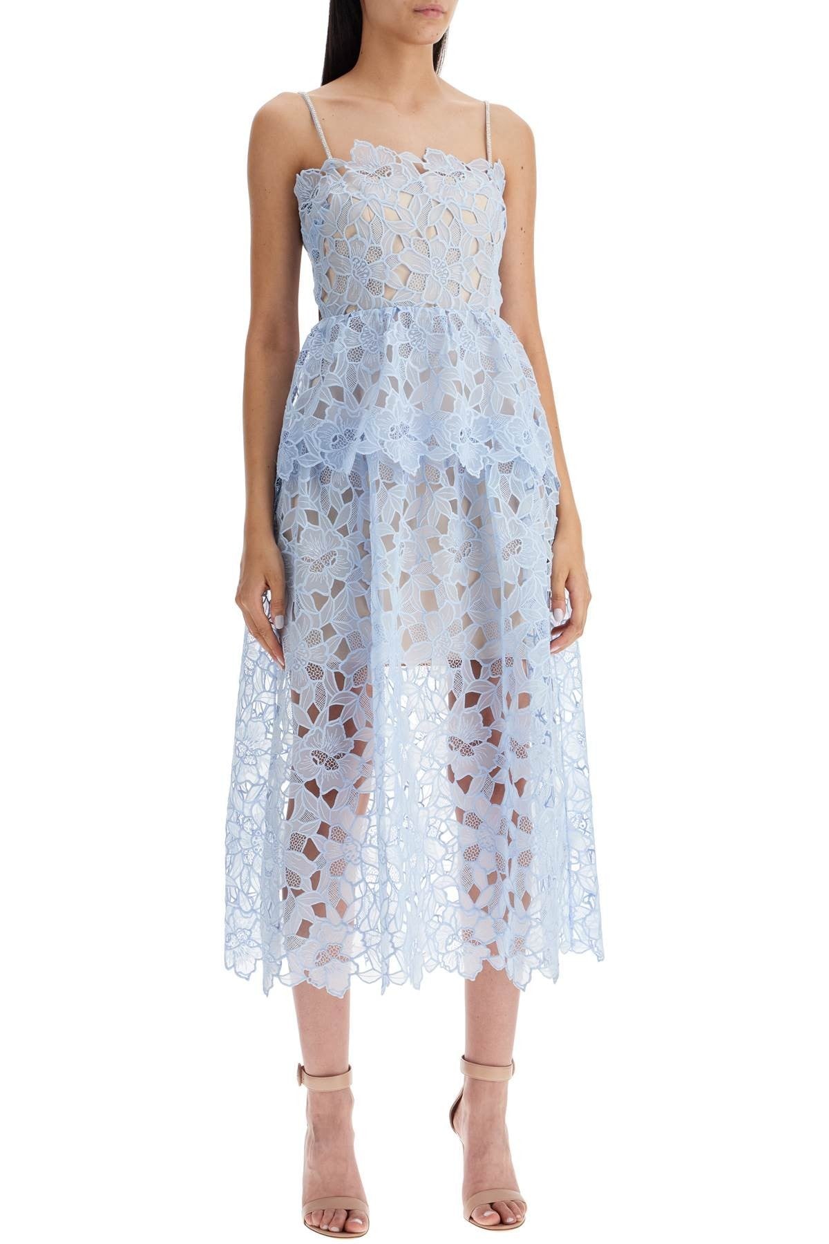 SELF PORTRAIT midi organza dress in