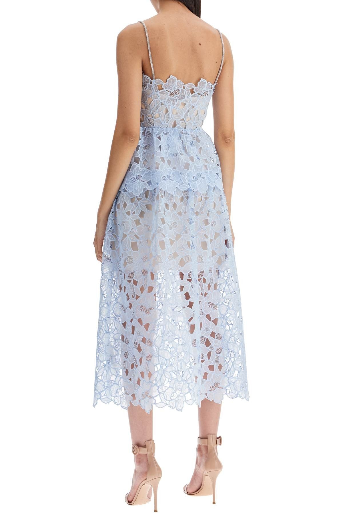 SELF PORTRAIT midi organza dress in