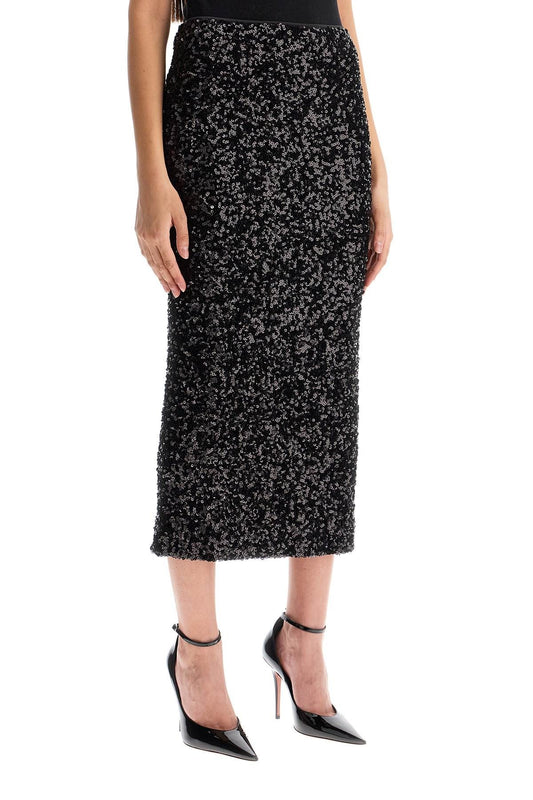 ROTATE midi sequin skirt in