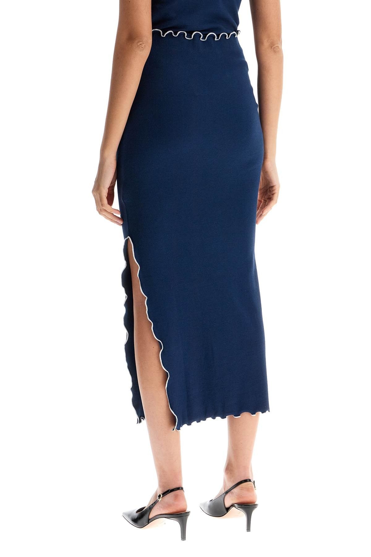 ROTATE midi skirt with contrasting hemline