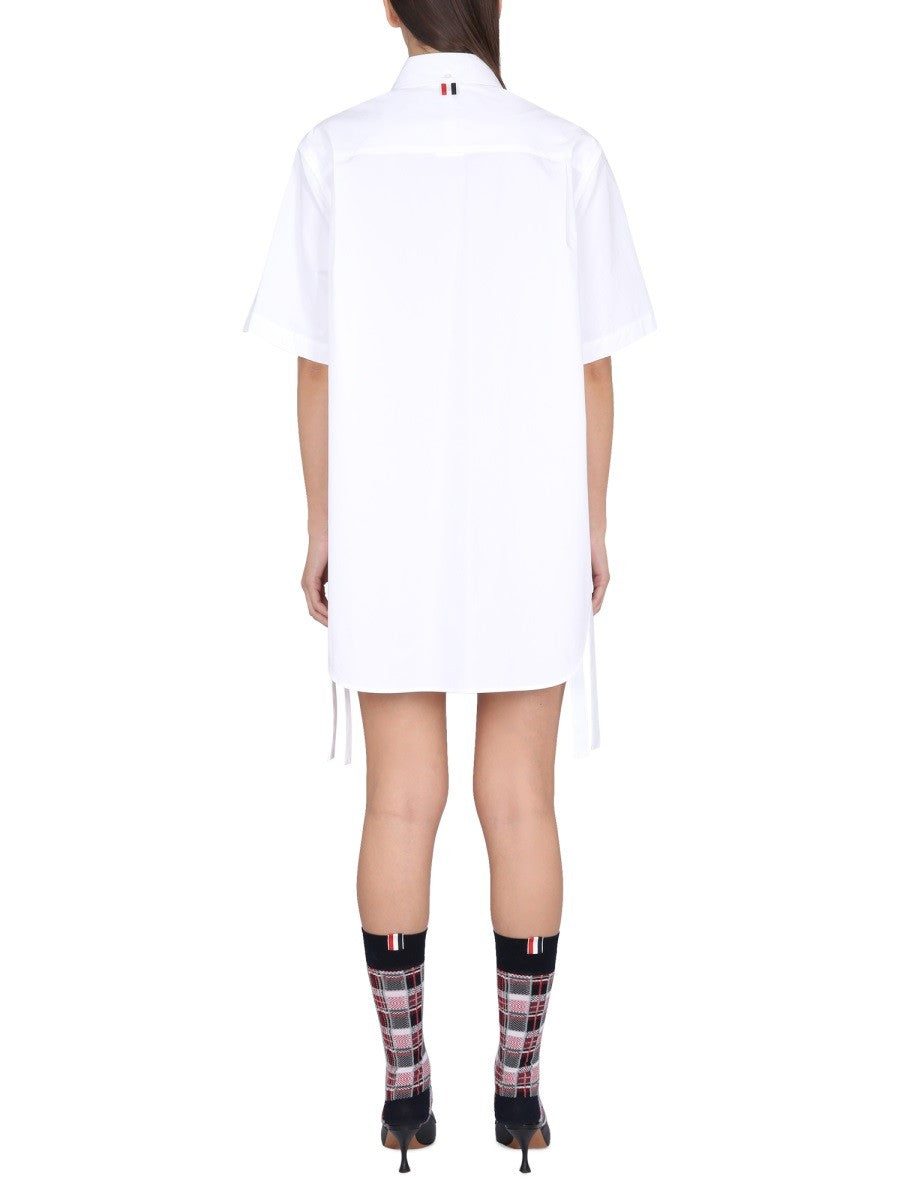 THOM BROWNE MINI CHEMISER DRESS