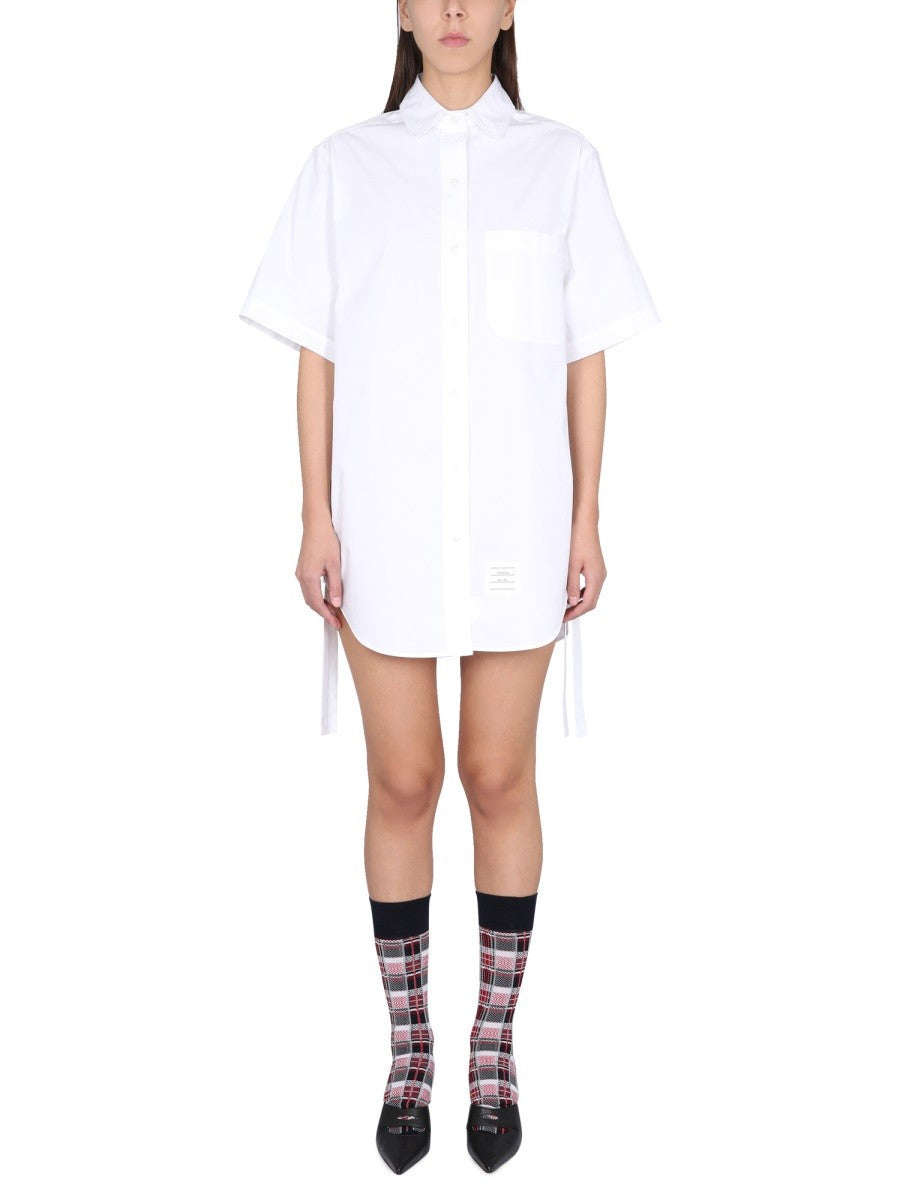 THOM BROWNE MINI CHEMISER DRESS