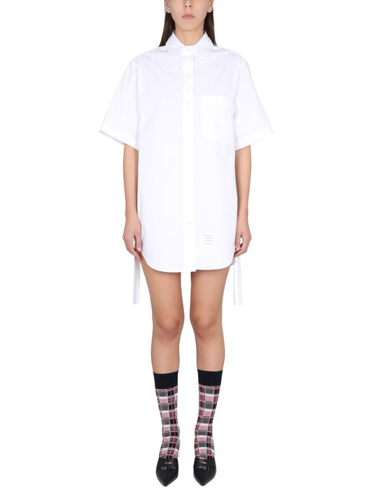 THOM BROWNE MINI CHEMISER DRESS