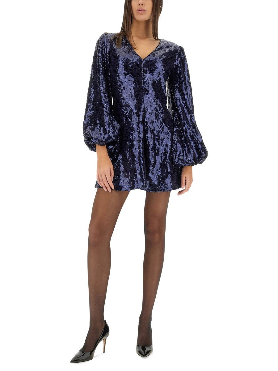 ROTATE BIRGER CHRISTENSEN MINI DRESS WITH FLORAL PATTERN