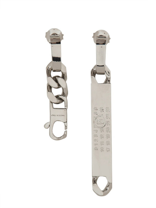 MM6 MAISON MARGIELA MISMATCHED CHAIN EARRINGS
