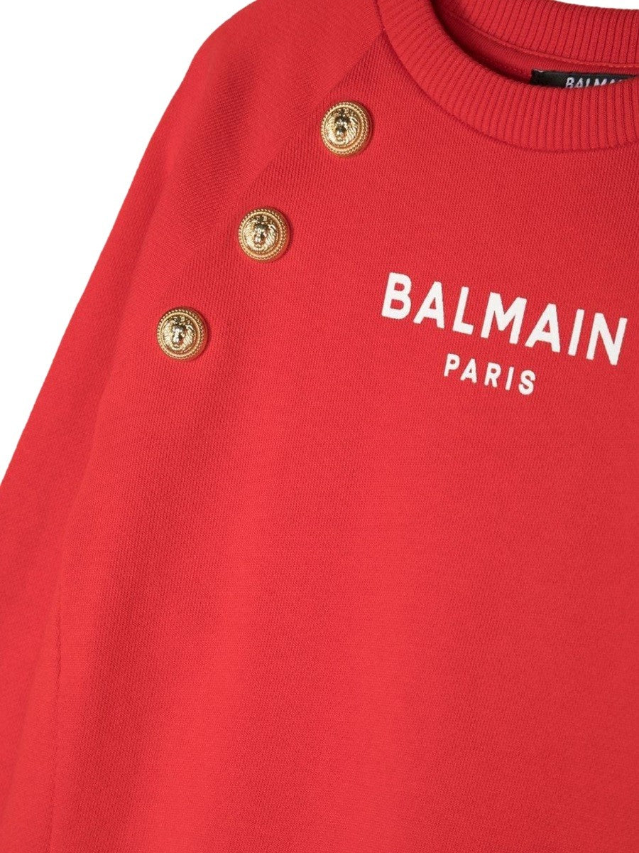 Balmain ml sweatshirt dress logo and buttons