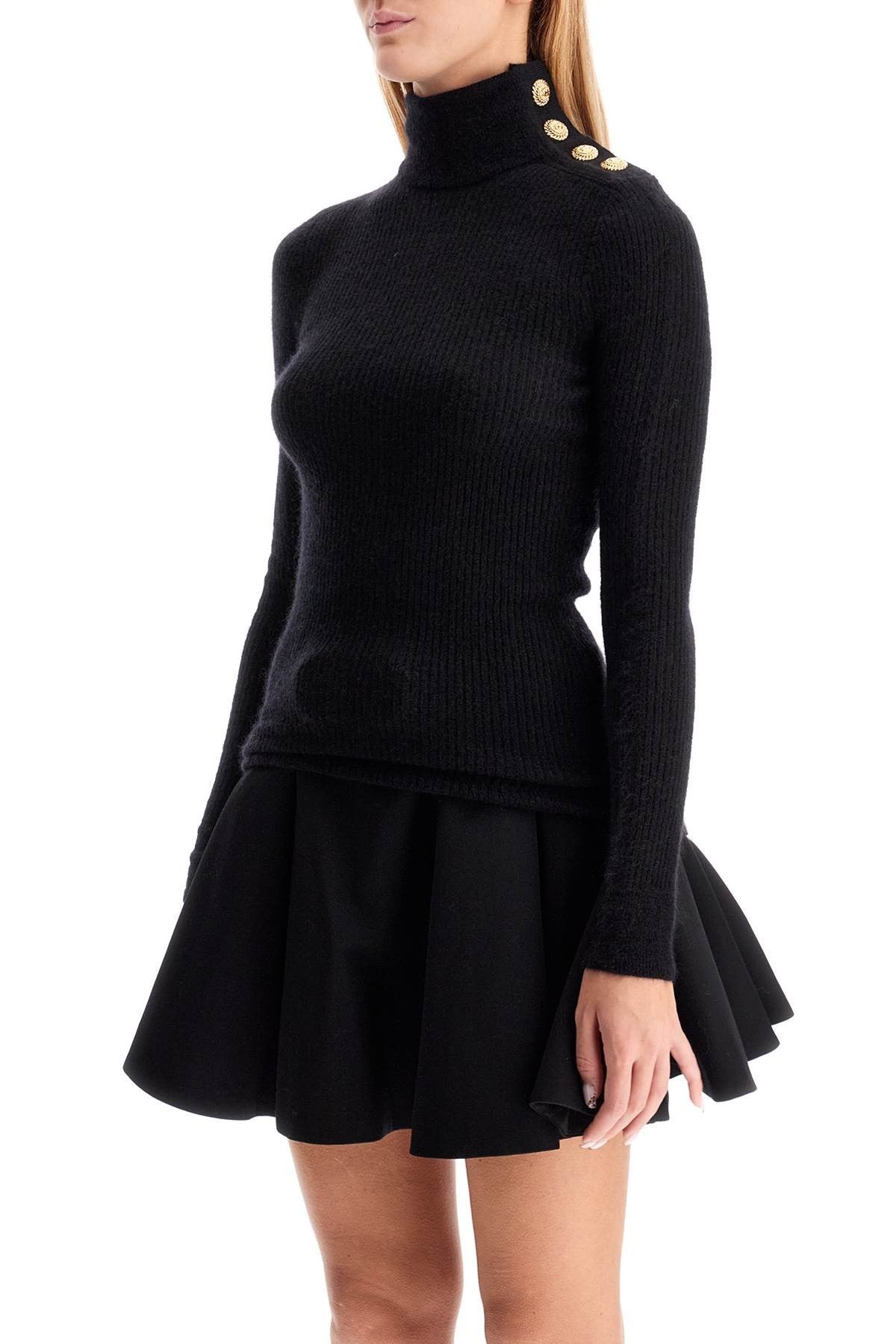 Balmain mohair sweater with embossed buttons and