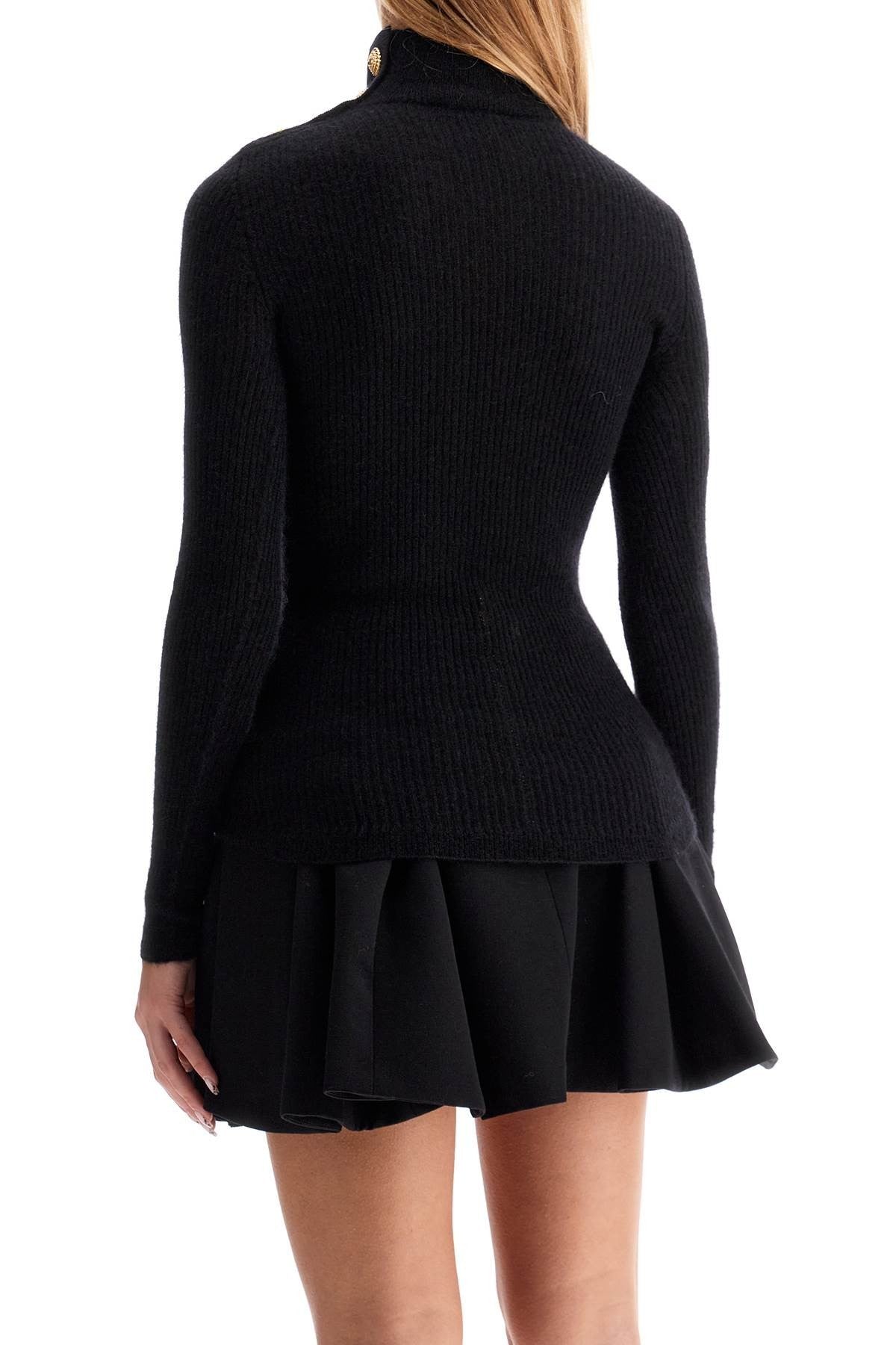 Balmain mohair sweater with embossed buttons and