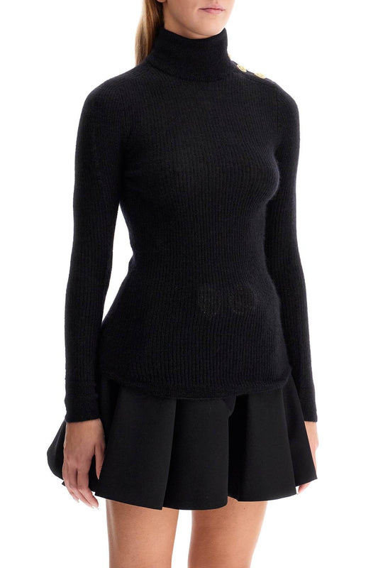 Balmain mohair sweater with embossed buttons and