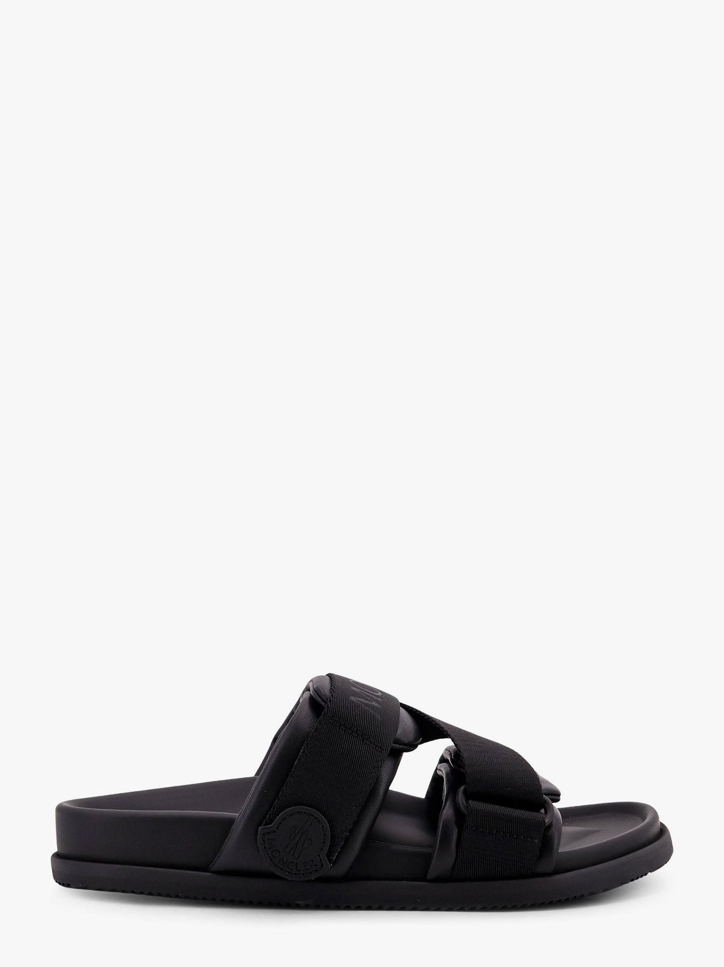 Moncler Mon summer leather sandals with nylon details