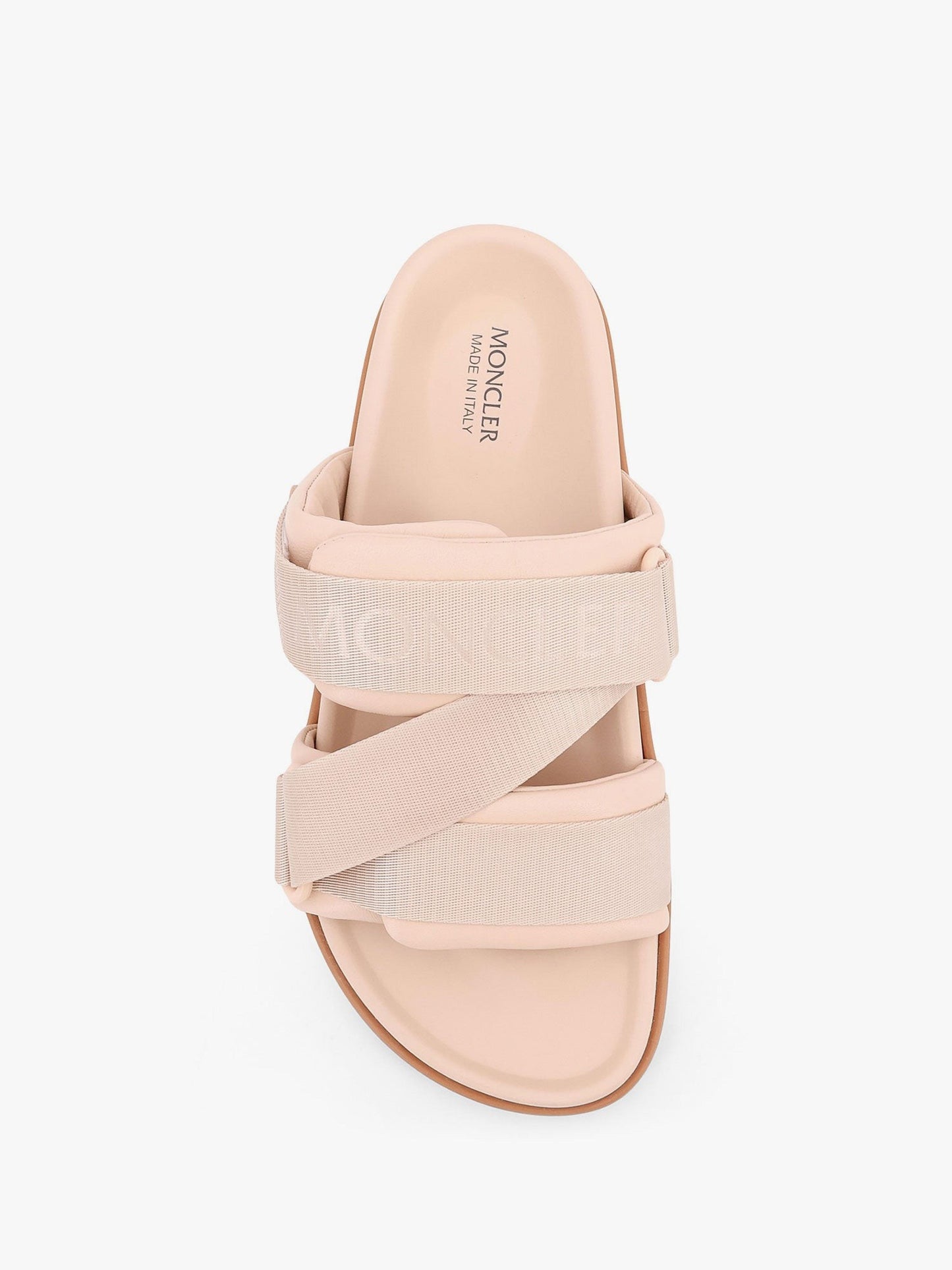 Moncler Mon summer leather sandals with nylon details