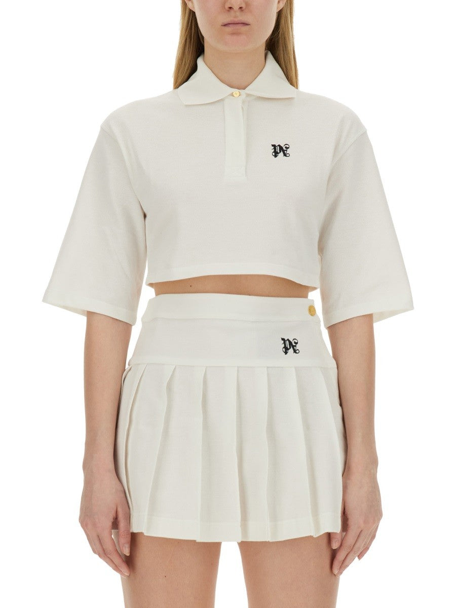 Palm Angels MONOGRAM CROPPED POLO SHIRT