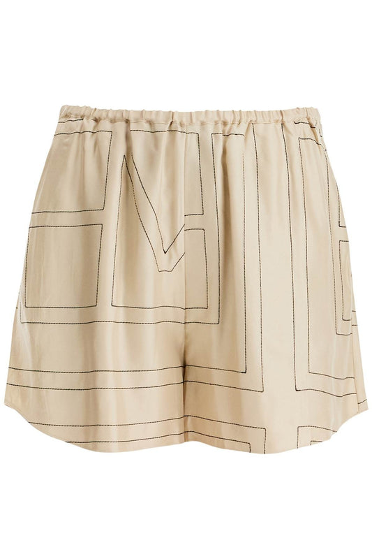 TOTEME monogram silk pajama shorts