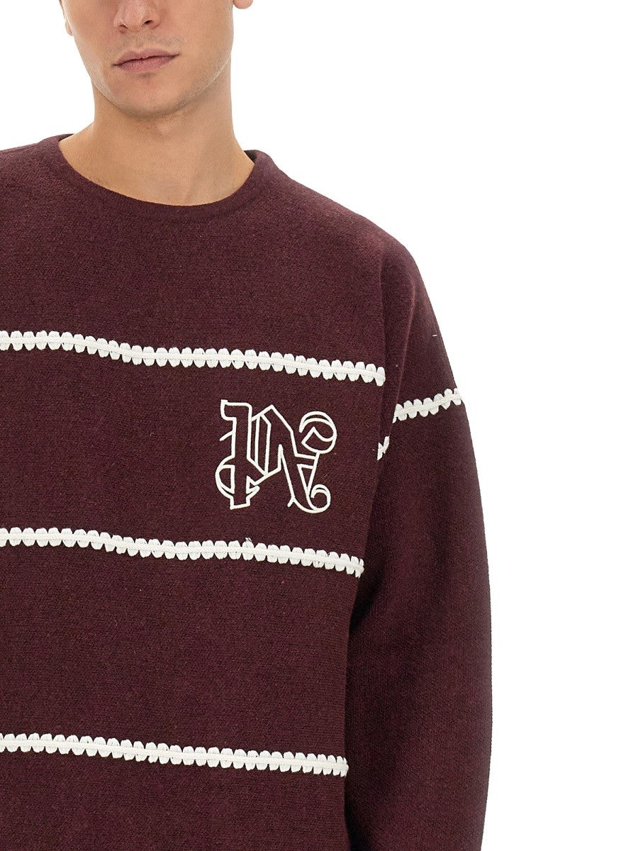 Palm Angels MONOGRAM STRIPED SWEATER