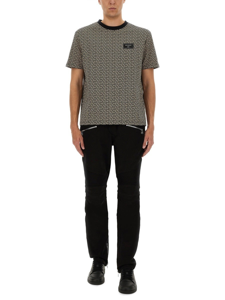 Balmain MONOGRAMMED JACQUARD T-SHIRT