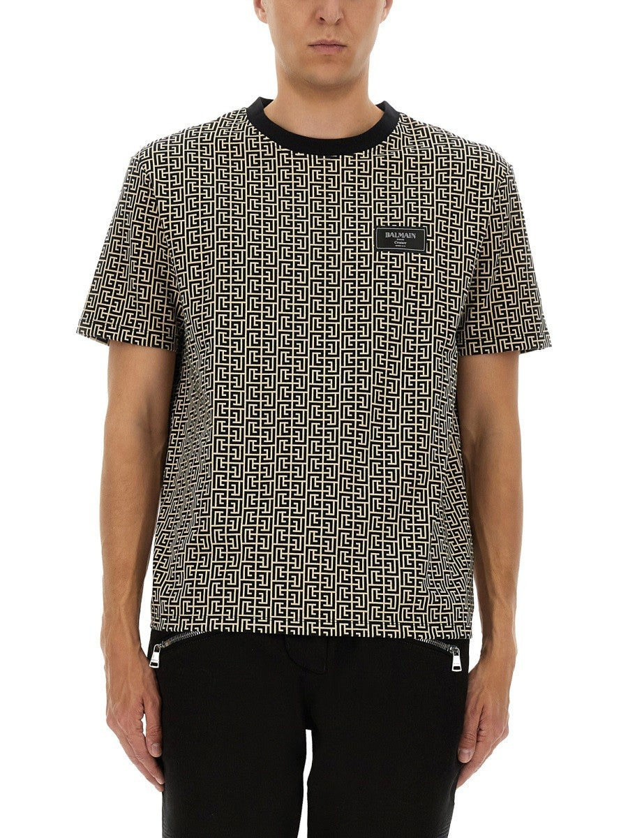 Balmain MONOGRAMMED JACQUARD T-SHIRT