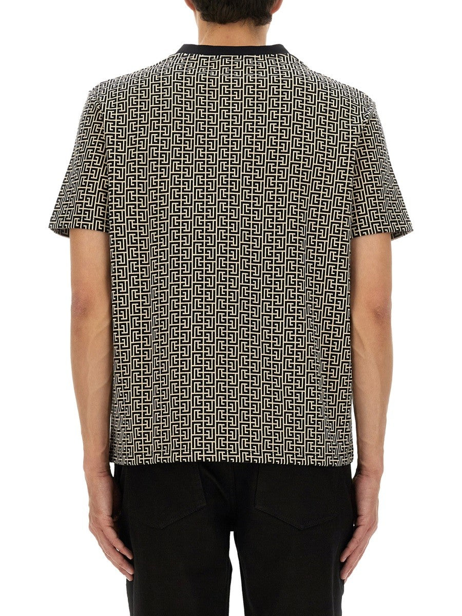 Balmain MONOGRAMMED JACQUARD T-SHIRT