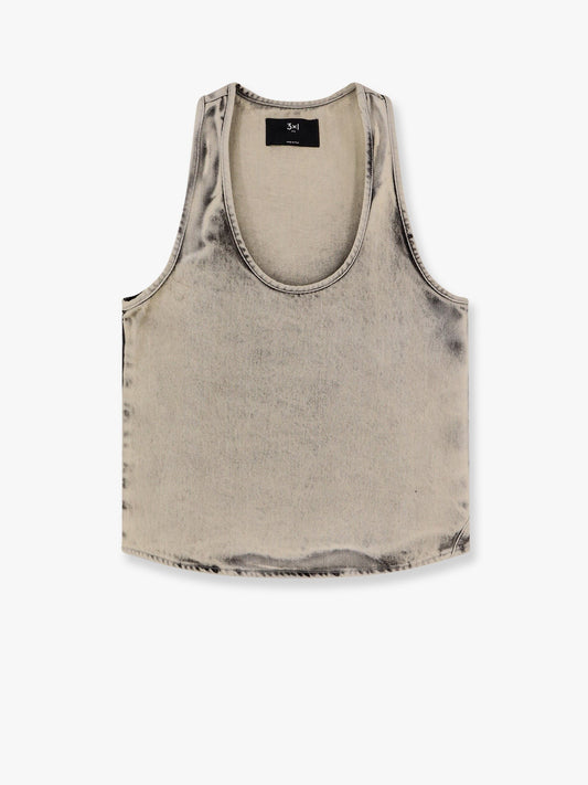 3X1 Moon stone-washed denim tank top