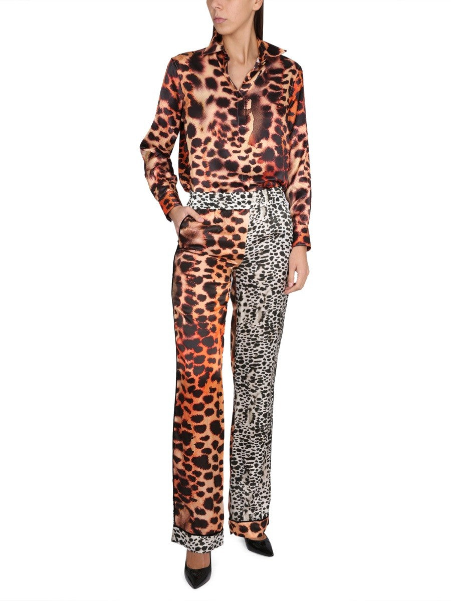 ROBERTO CAVALLI MORAY EEL PRINT PANTS