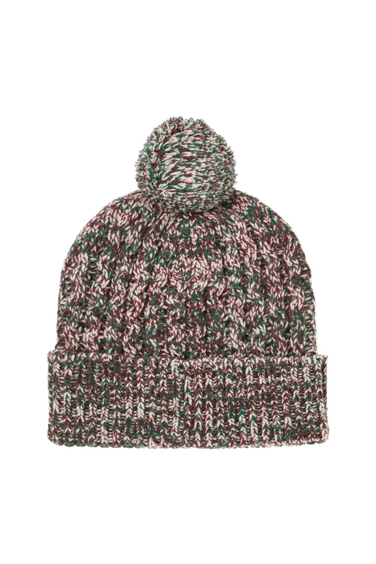 Golden Goose multicolor wool beanie hat with pom pom.