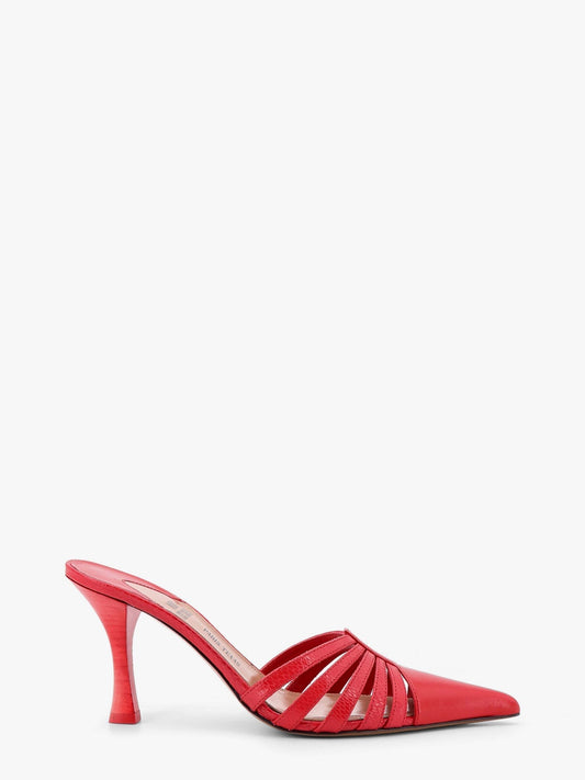 PARIS TEXAS Nadia leather sabot with python effect print