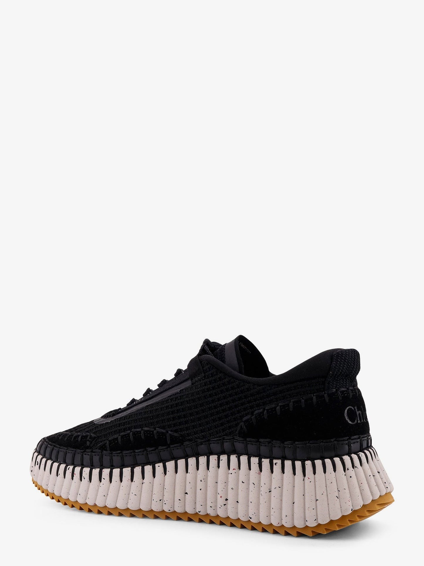 CHLOE' Nama low-top mesh sneakers with suede inserts