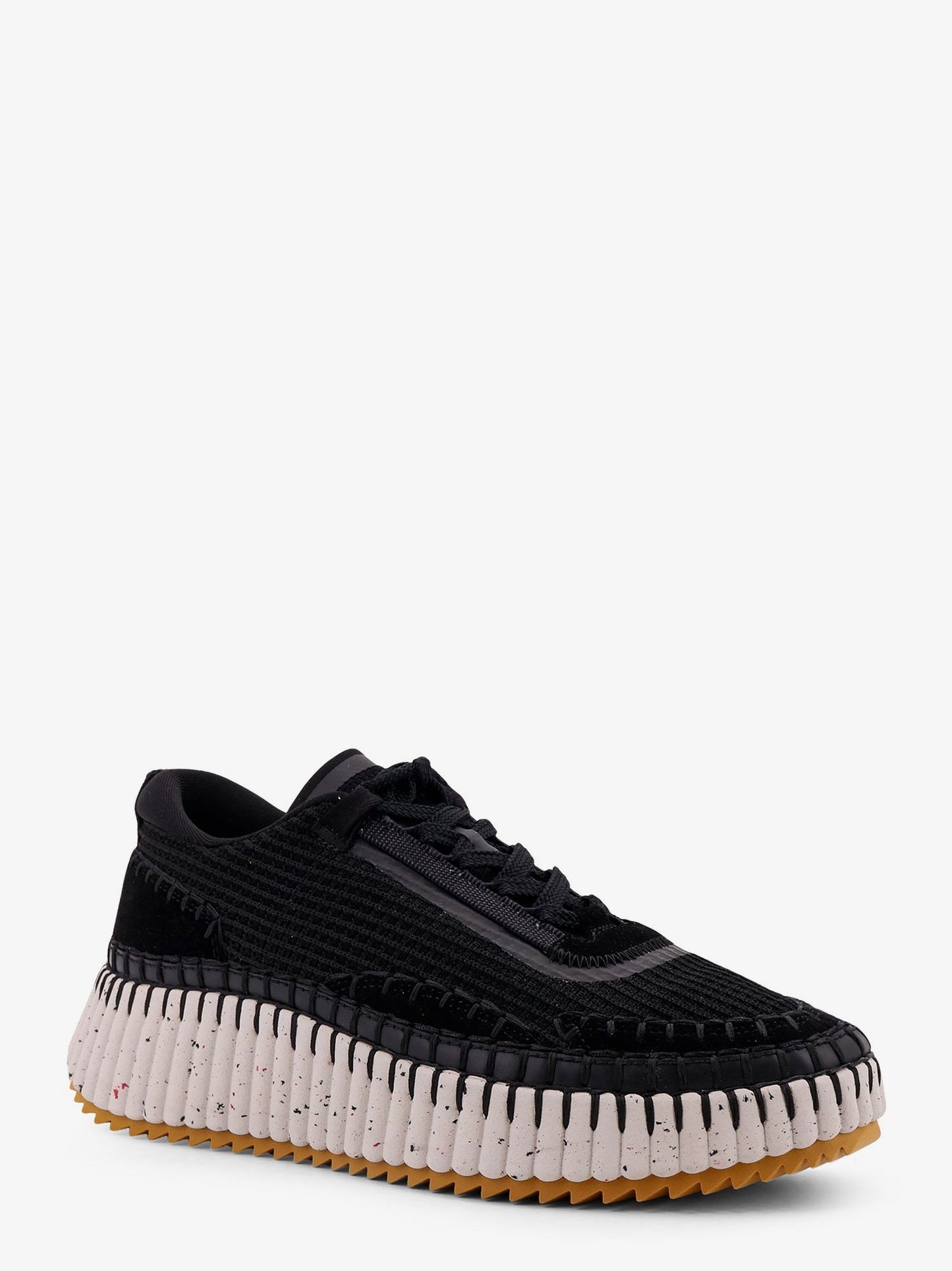 CHLOE' Nama low-top mesh sneakers with suede inserts