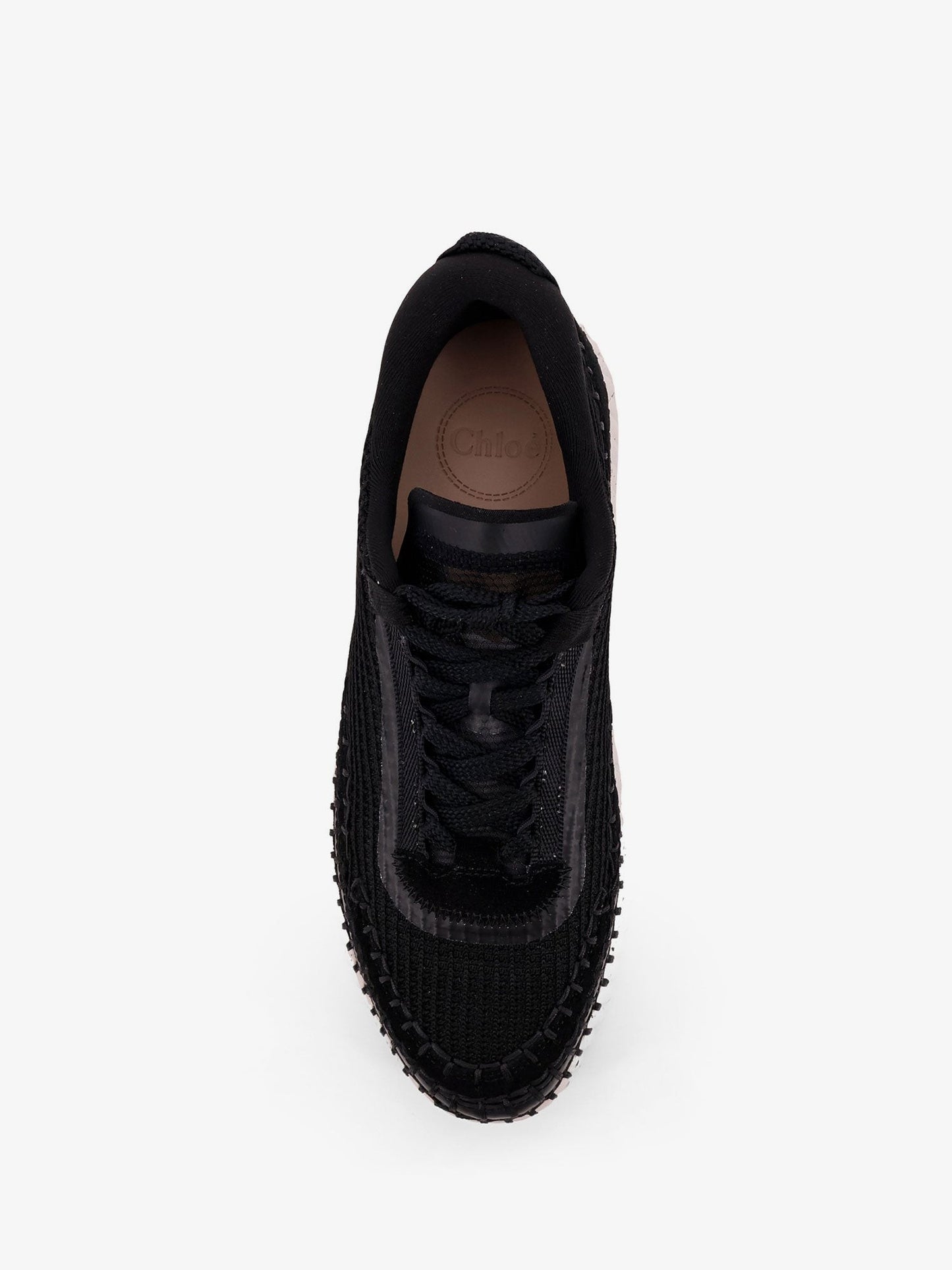 CHLOE' Nama low-top mesh sneakers with suede inserts