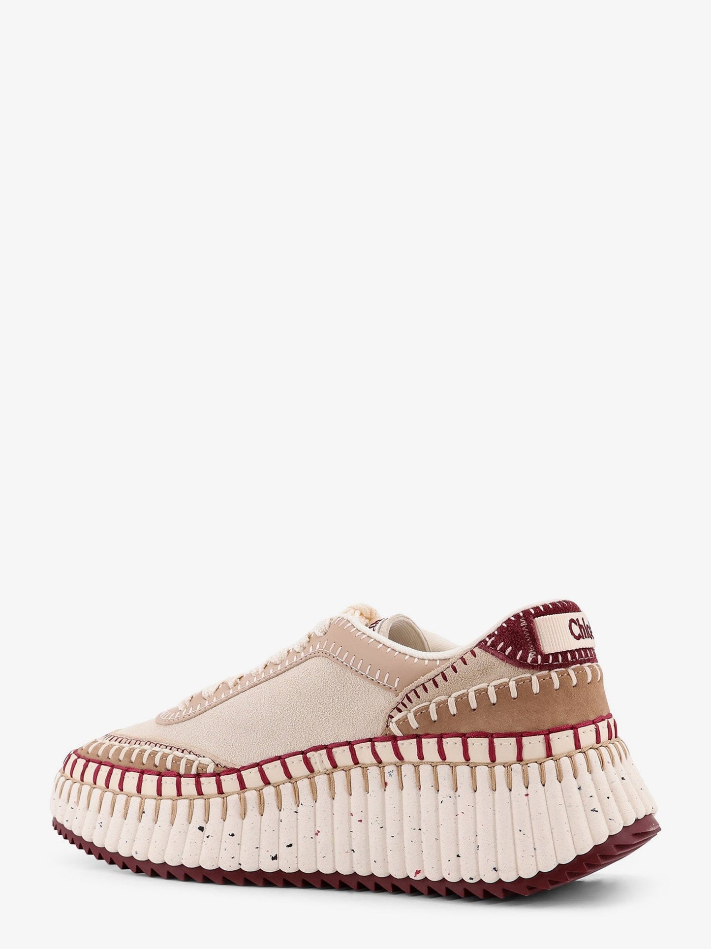 CHLOE' Nama low-top suede sneakers with leather inserts
