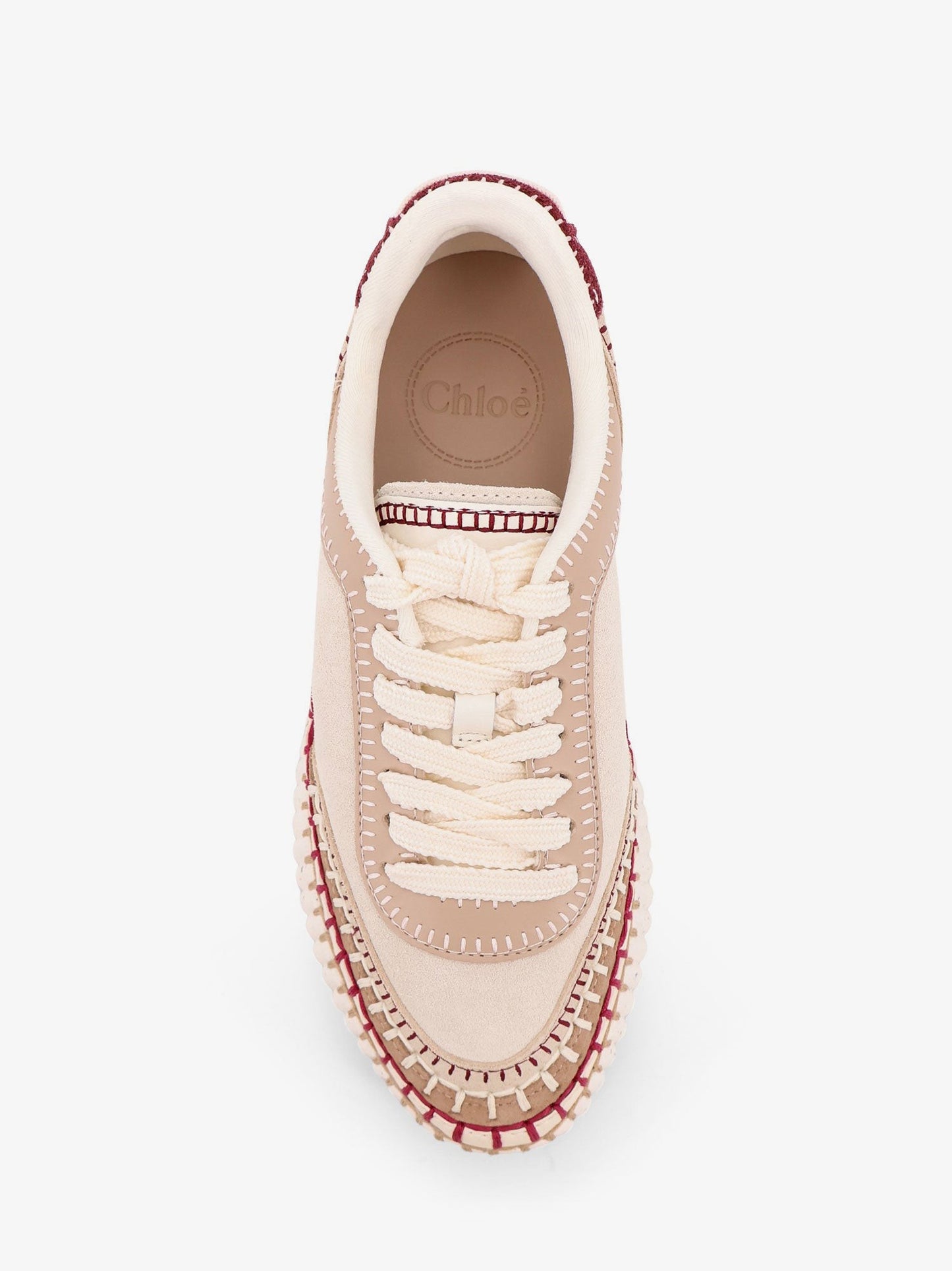 CHLOE' Nama low-top suede sneakers with leather inserts