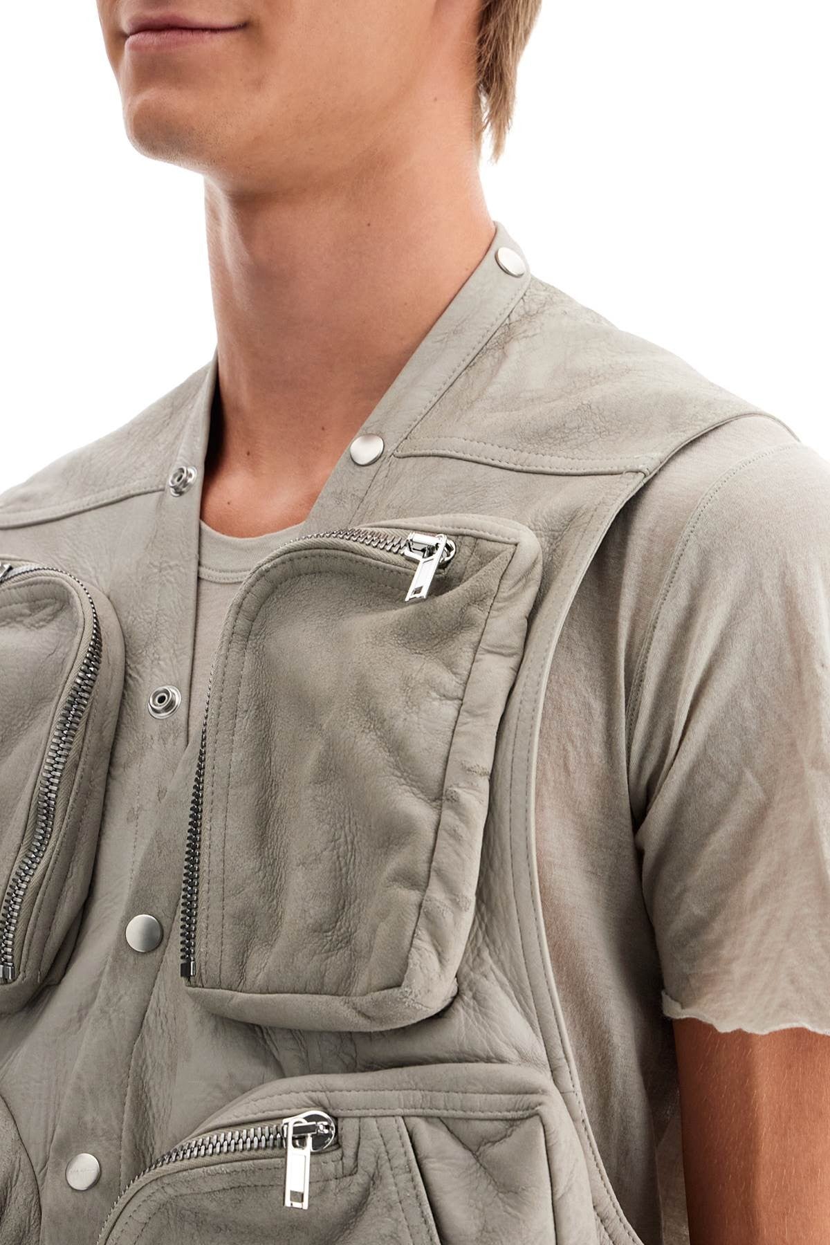 RICK OWENS nappa leather cargo vest for