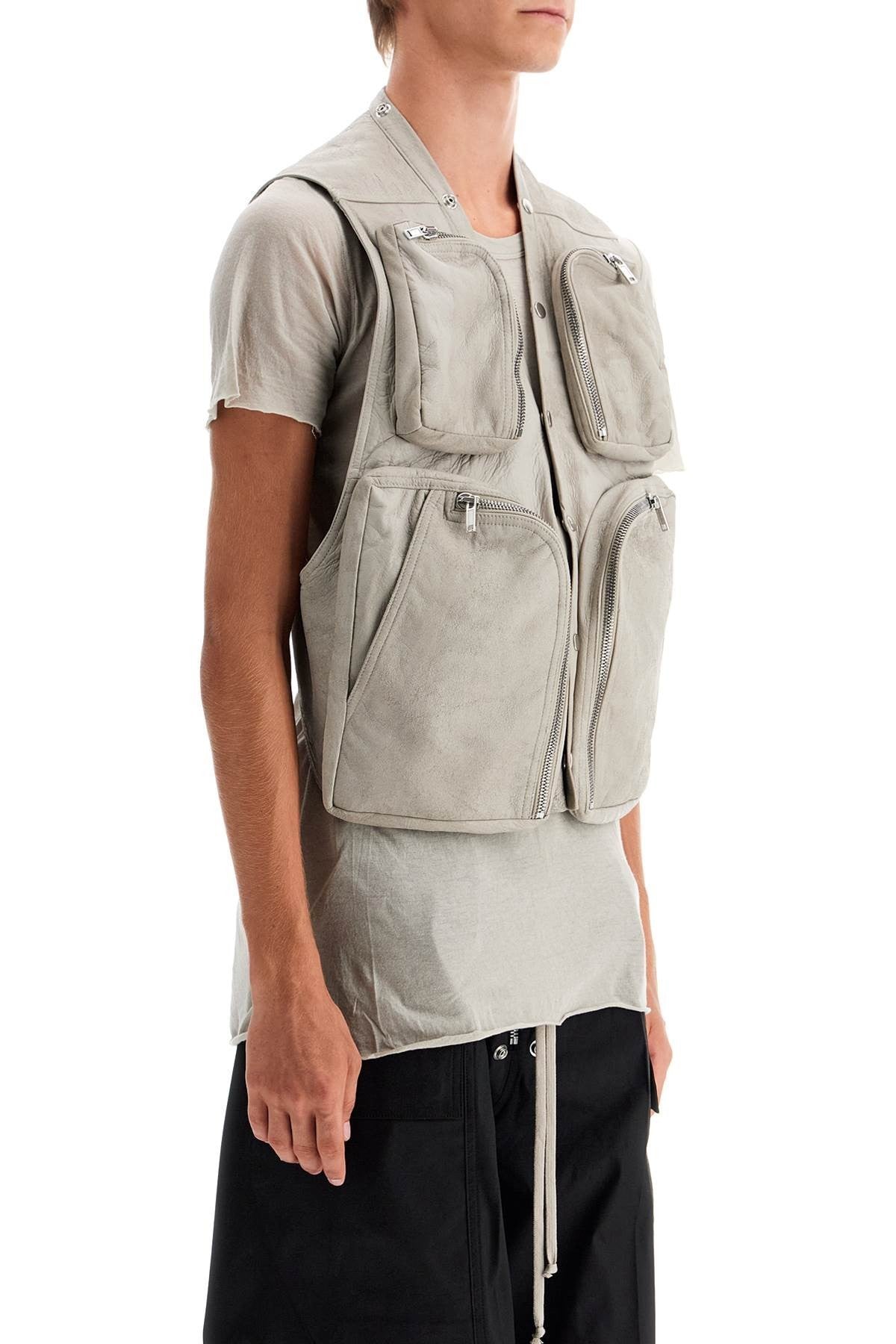 RICK OWENS nappa leather cargo vest for