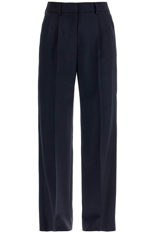 BLAZE MILANO navy blue virgin wool and mohair high-waisted pants