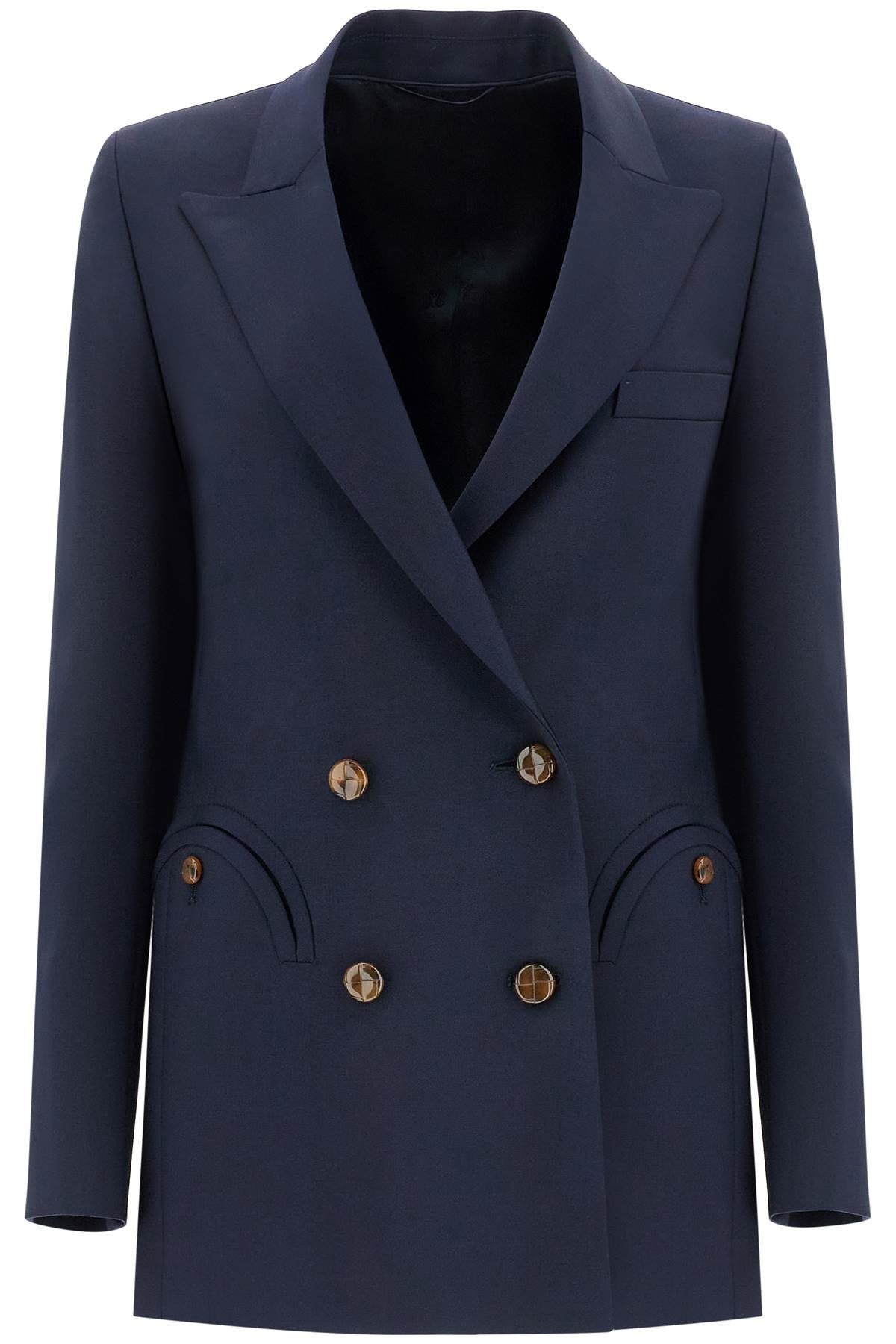 BLAZE MILANO navy blue virgin wool single-breasted blazer