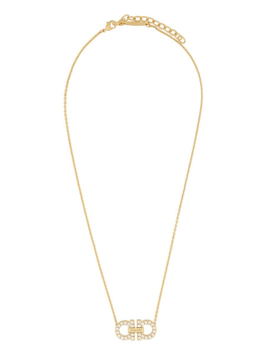 Ferragamo NECKLACE WITH "GANCINI" PENDANT AND CRYSTALS