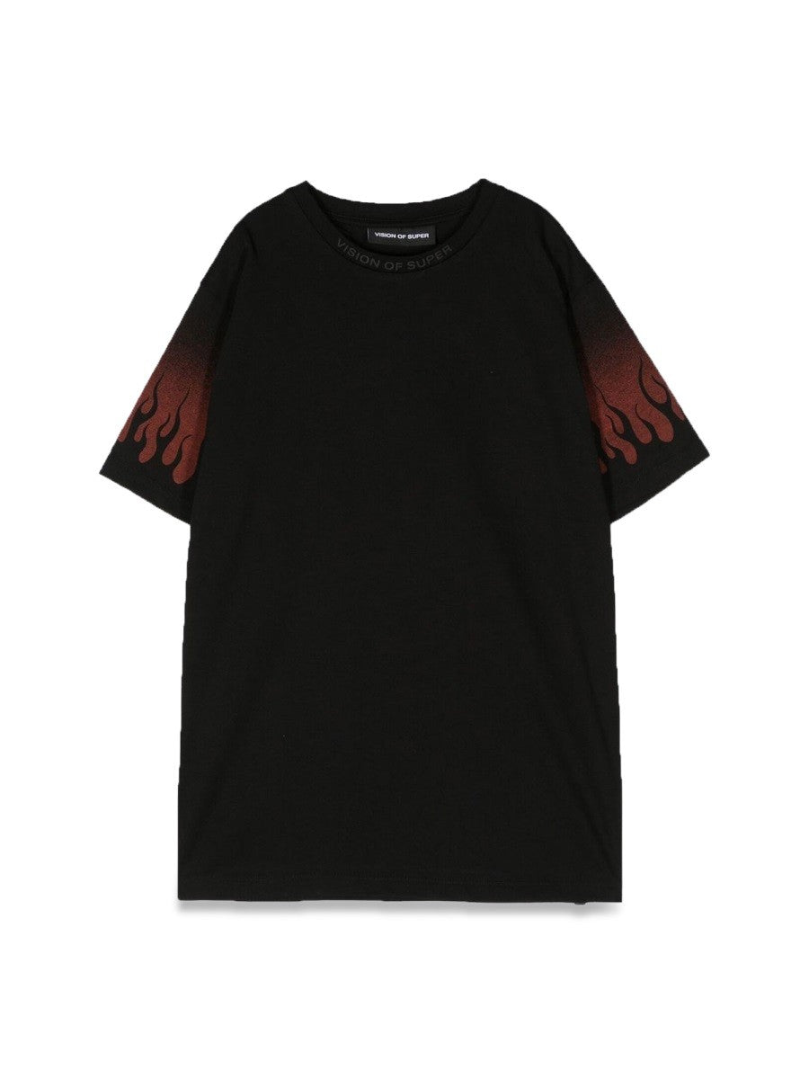 VISION OF SUPER NEGATIVE RED FLAMES M/C T-SHIRT