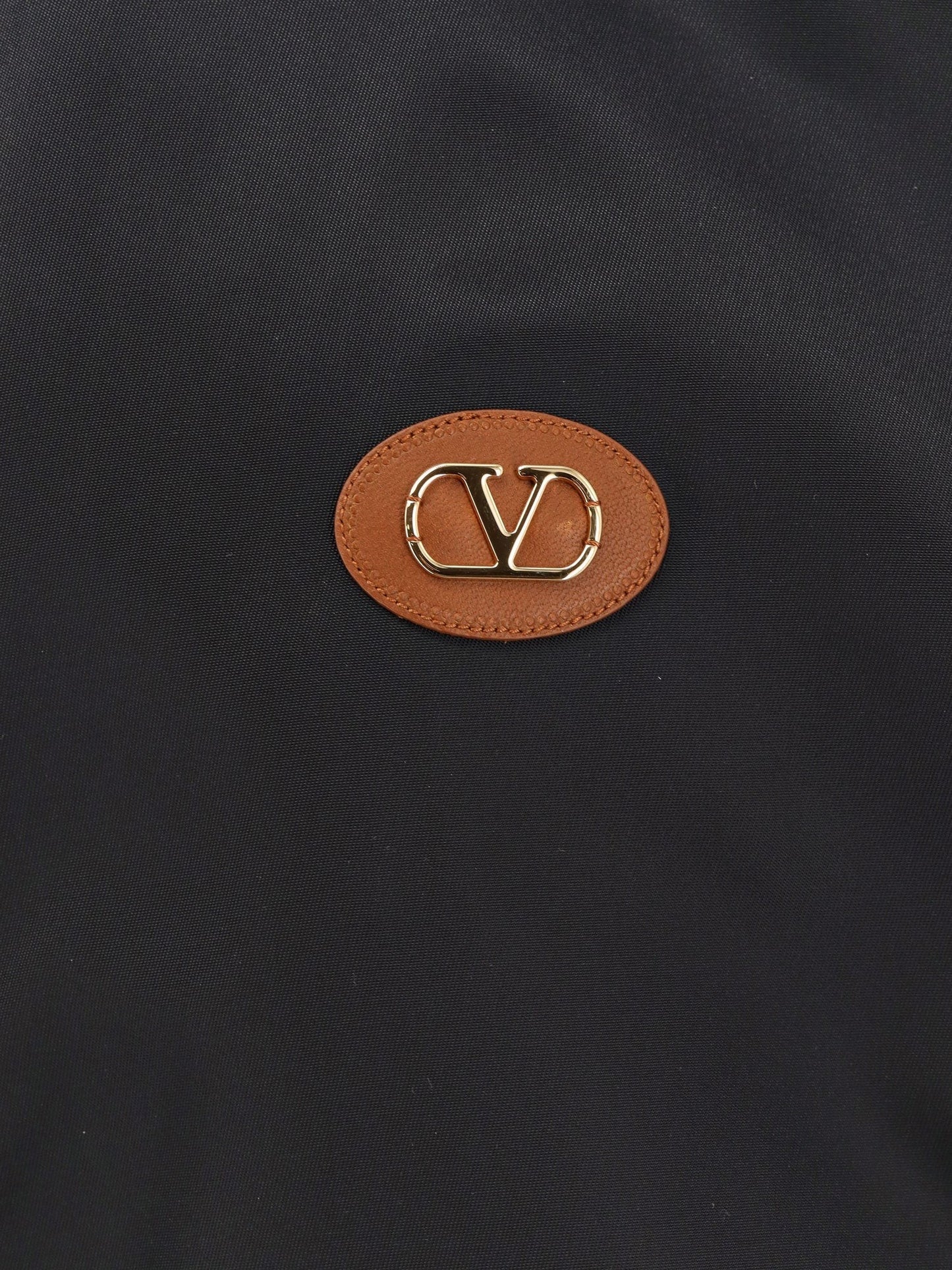 Valentino Nylon bomber with leather patch and vlogo detail
