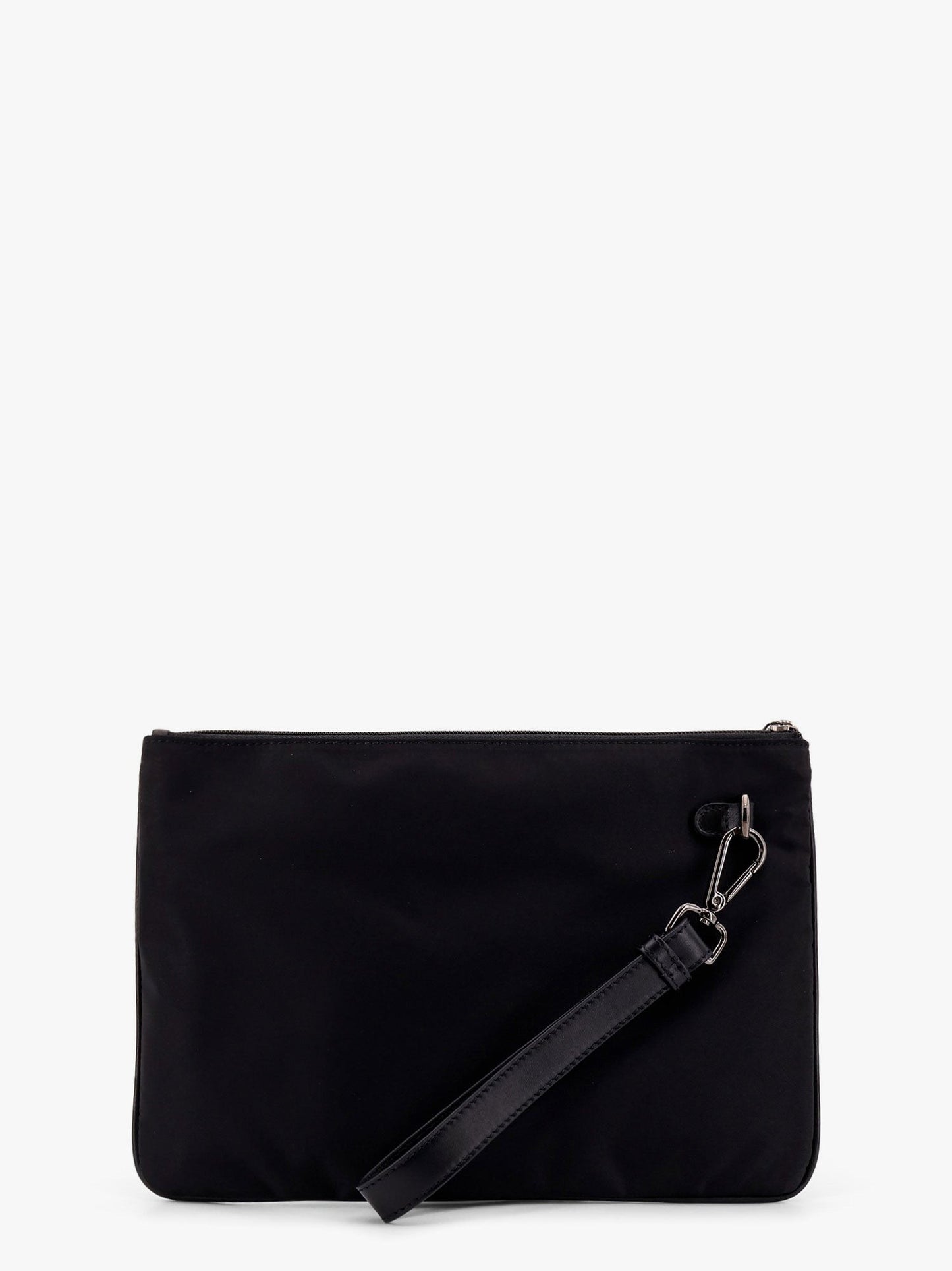 KITON CIRO PAONE Nylon clutch bag with metal lettering logo