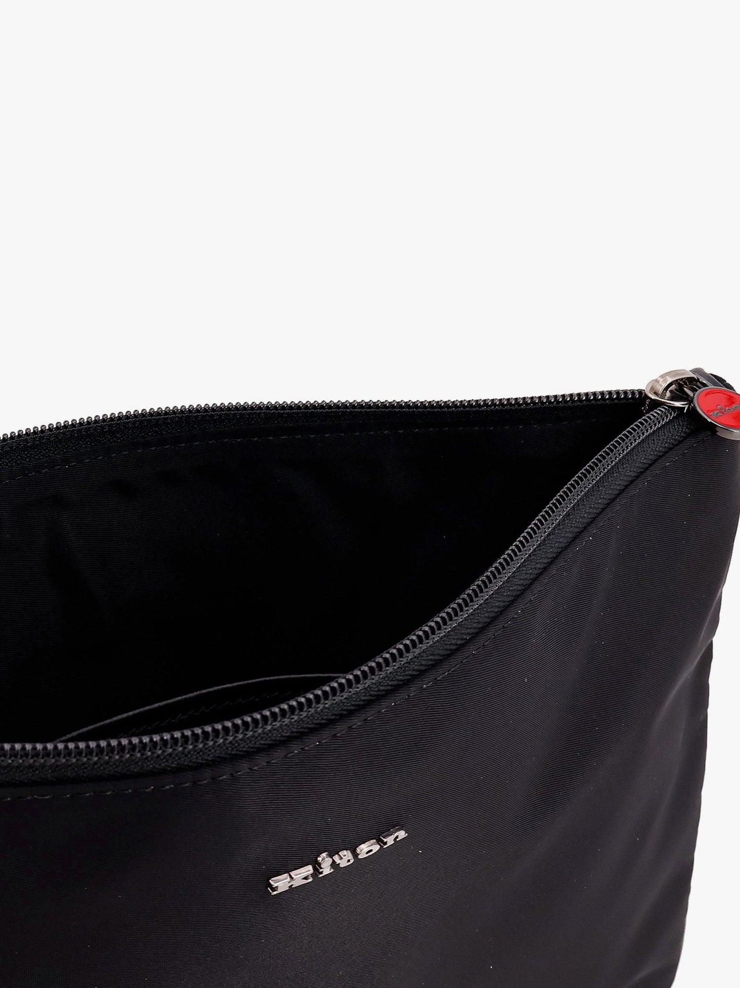 KITON CIRO PAONE Nylon clutch bag with metal lettering logo