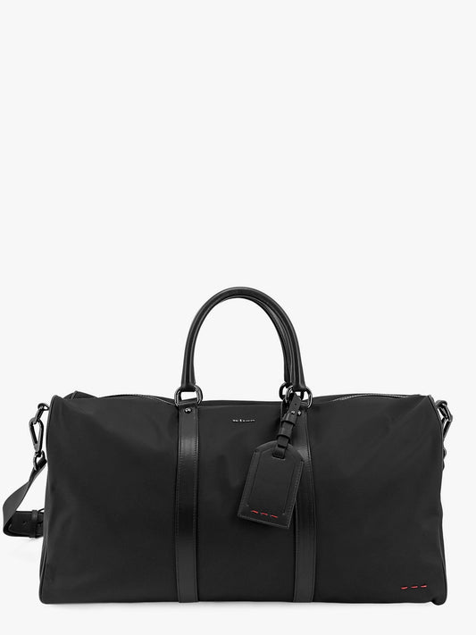 KITON CIRO PAONE Nylon duffle bag with leather inserts