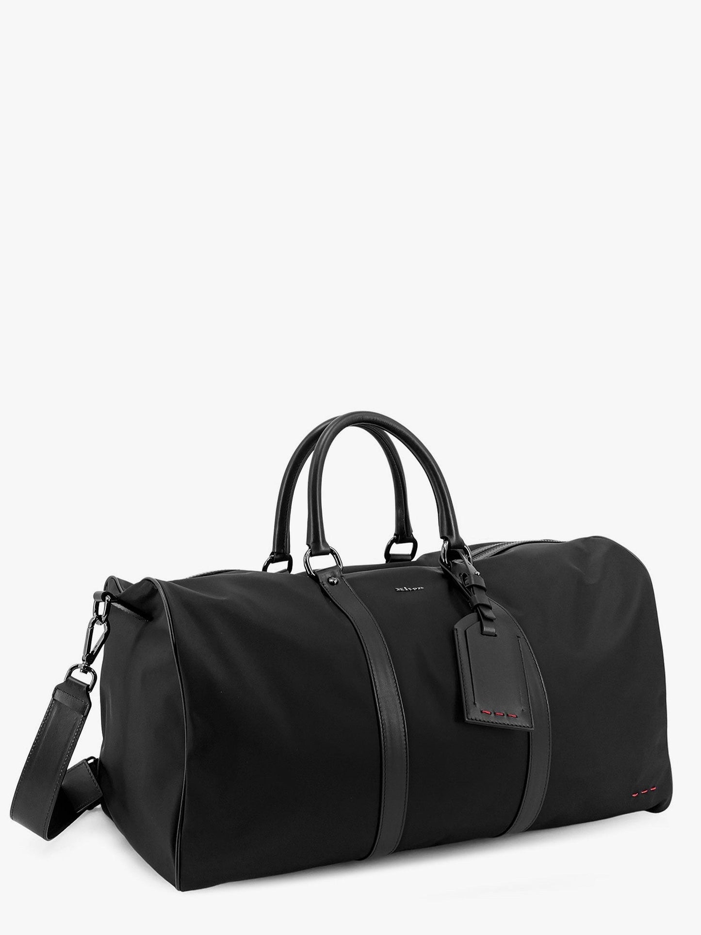 KITON CIRO PAONE Nylon duffle bag with leather inserts