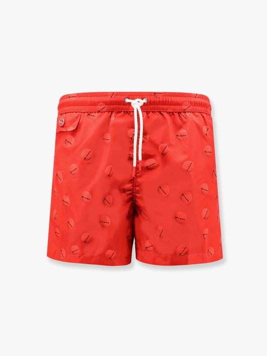 KITON CIRO PAONE Nylon swim trunk with all-over print