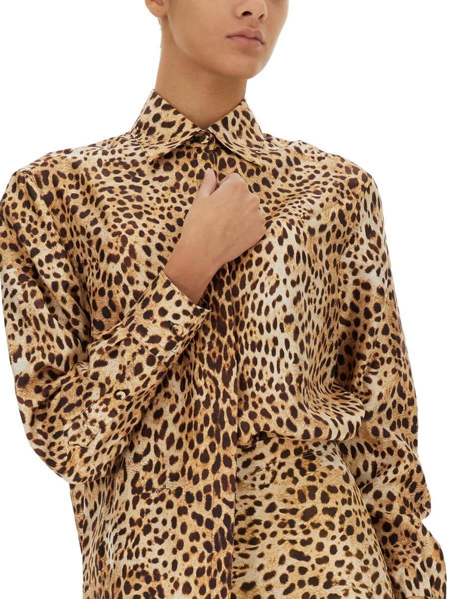 ROBERTO CAVALLI OCELOT PRINT SHIRT