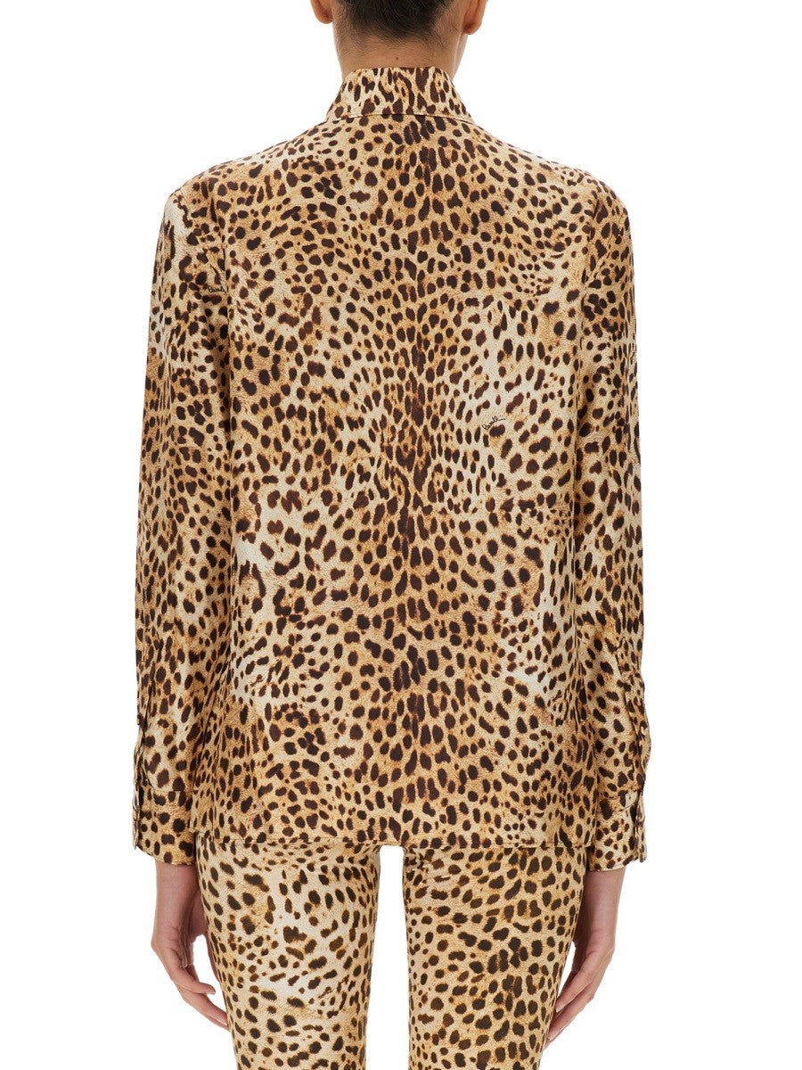 ROBERTO CAVALLI OCELOT PRINT SHIRT