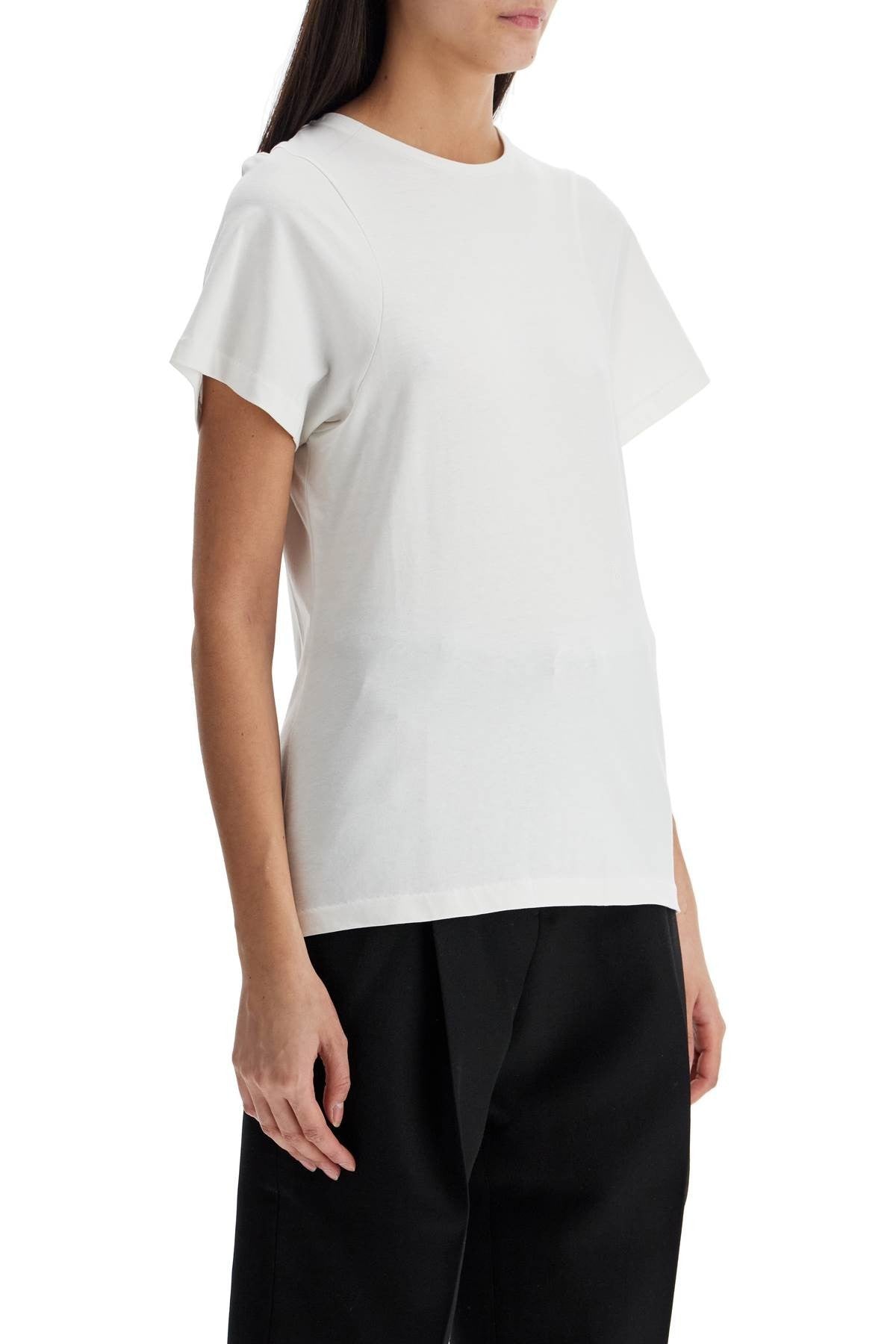 TOTEME off-white organic cotton t-shirt with curved seams