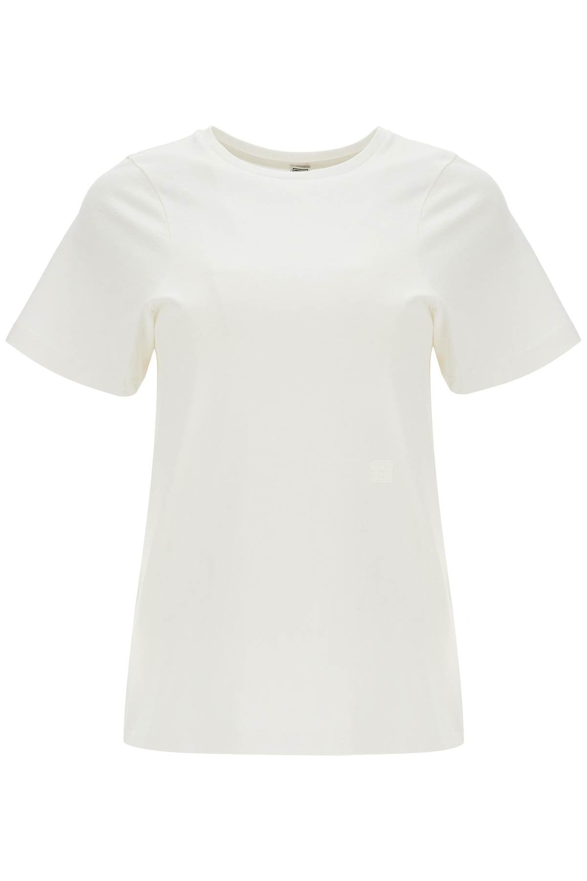 TOTEME off-white organic cotton t-shirt with curved seams