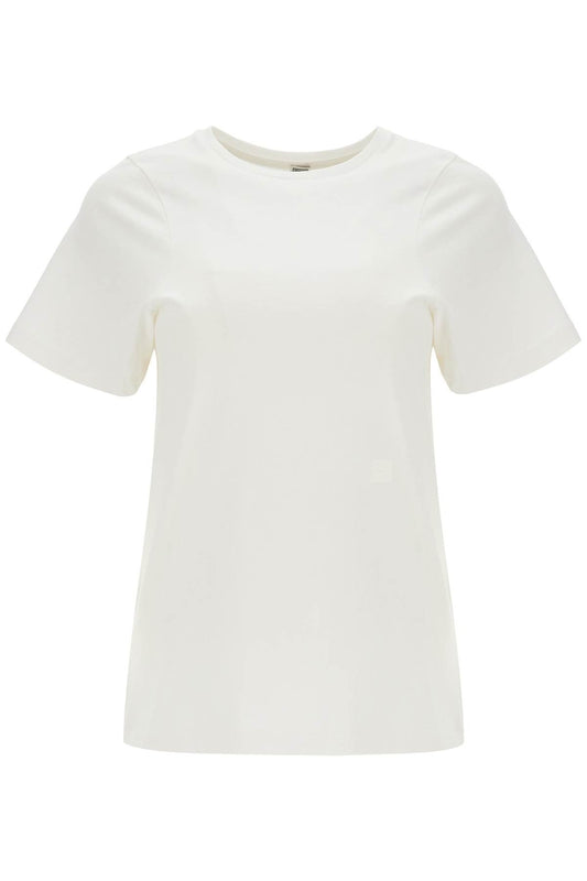 TOTEME off-white organic cotton t-shirt with curved seams