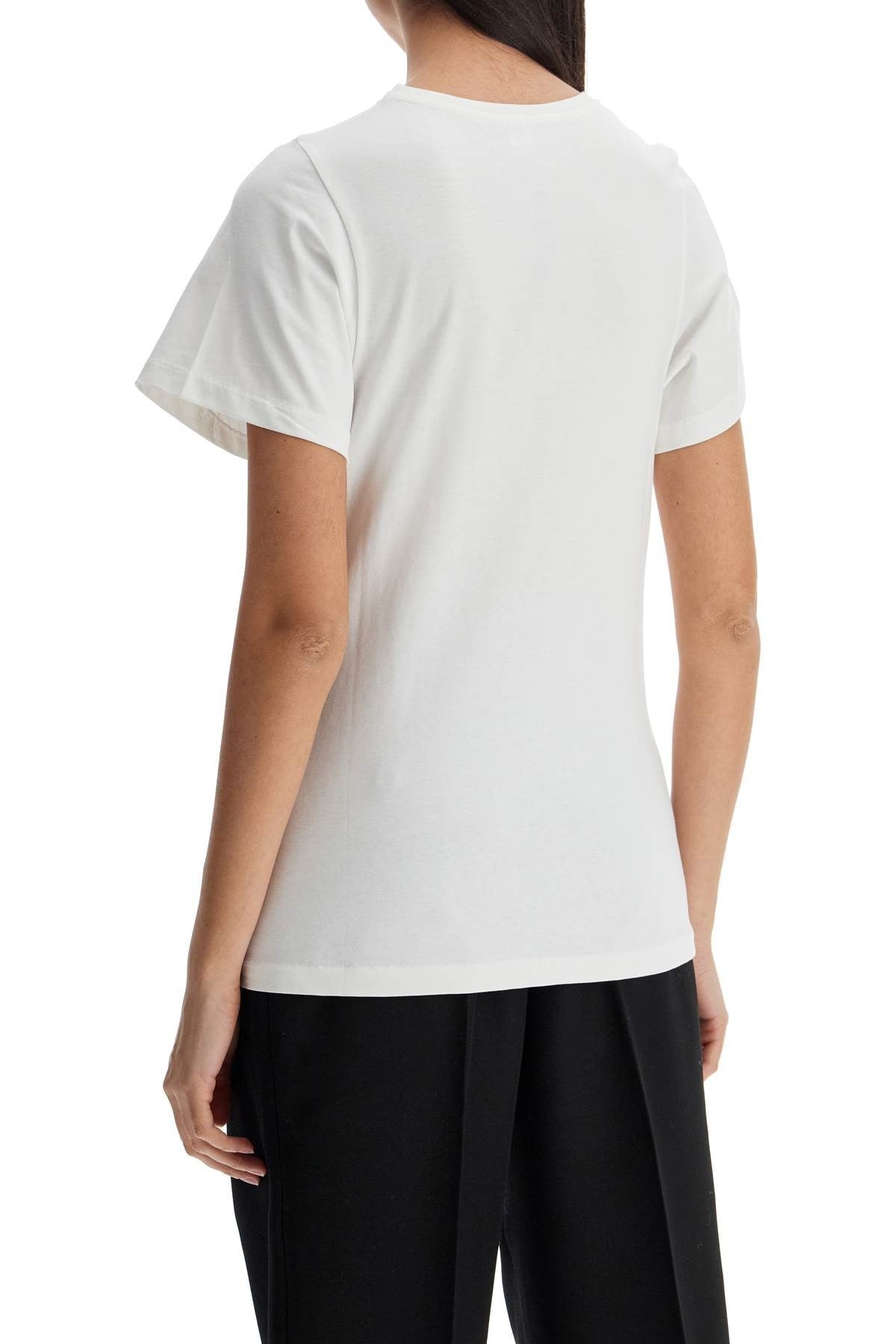 TOTEME off-white organic cotton t-shirt with curved seams